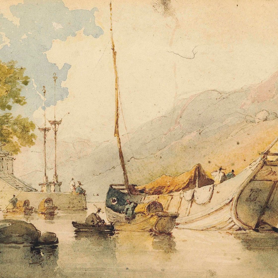George Chinnery — Джонки и сампаны у храма А-Ма, Макао