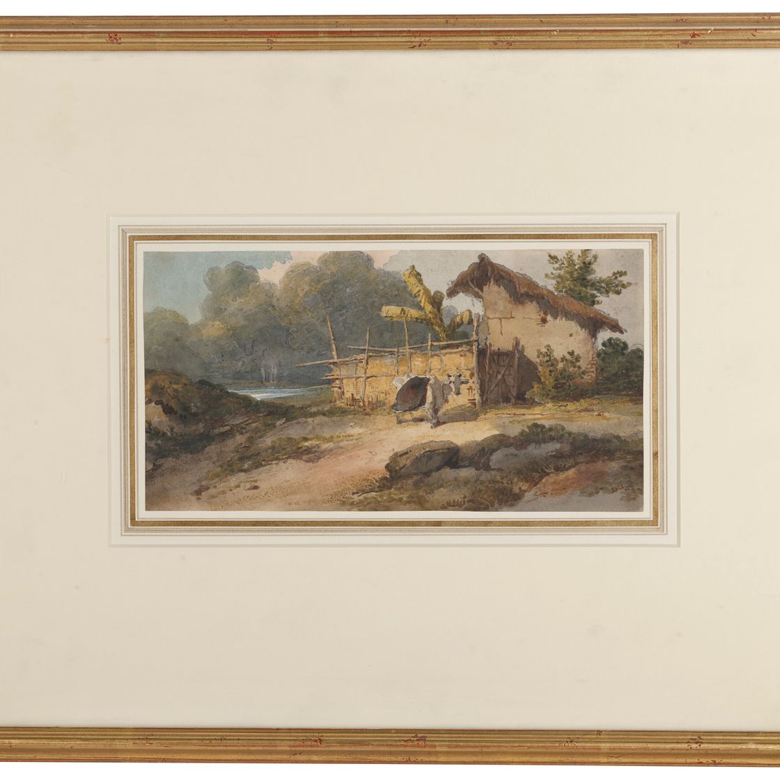 George Chinnery — Хижина у реки с коровой, Бенгалия, изображение 2