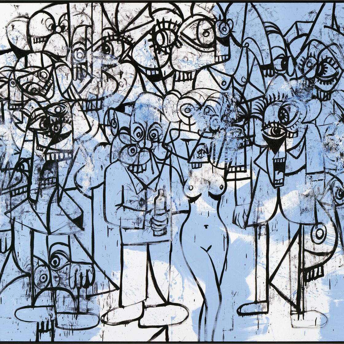 George Condo — Бело-голубая импровизация, изображение 1