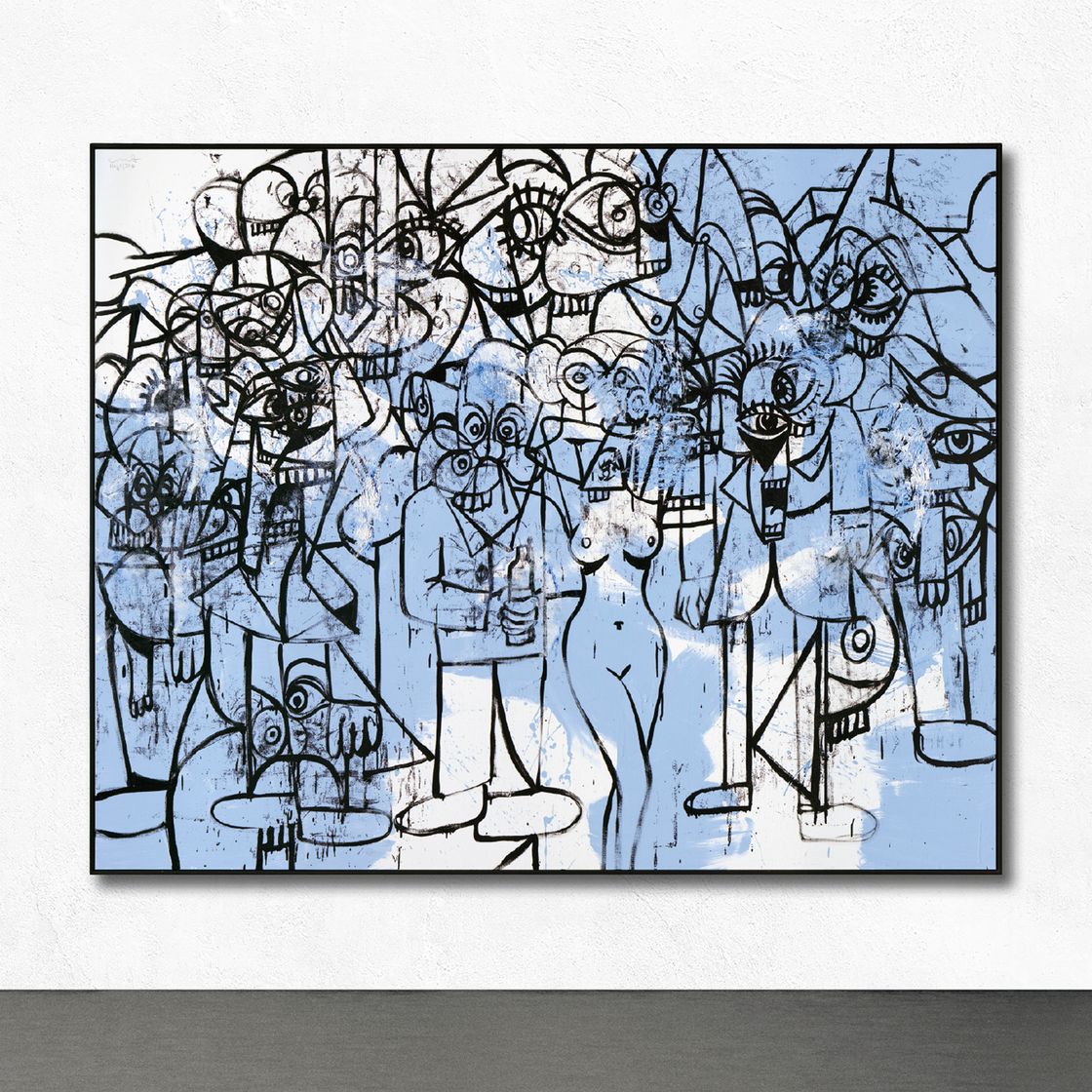 George Condo — Бело-голубая импровизация, изображение 2