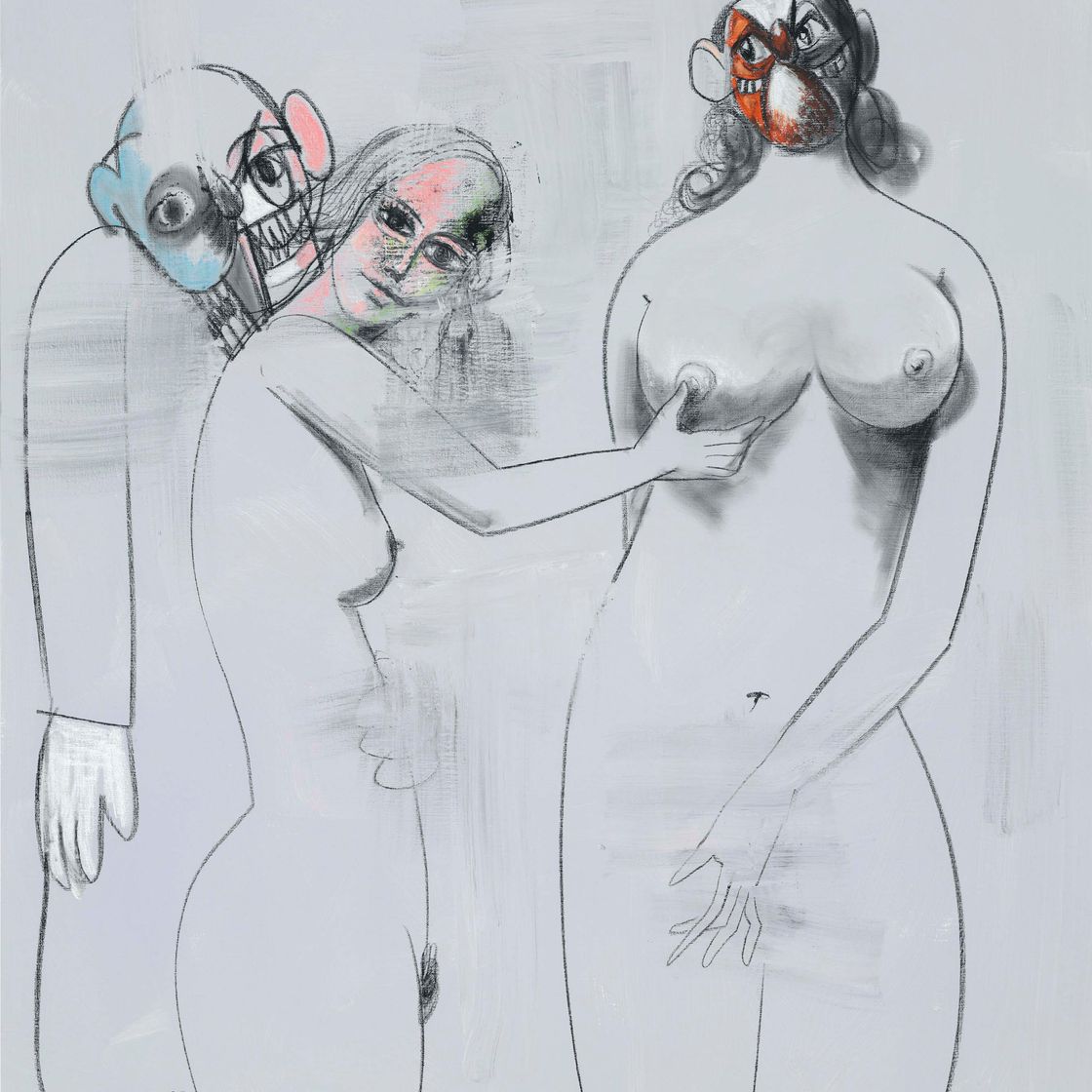 George Condo — Композиция из трех фигур