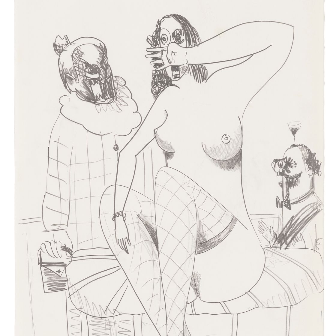 George Condo — Пожилая леди в обнаженном виде, изображение 1