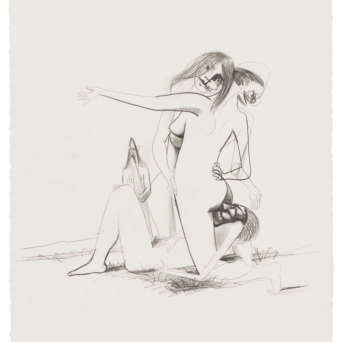 George Condo — Обнаженные фигуры в пейзаже
