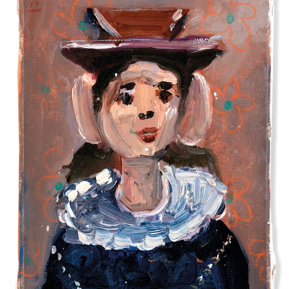George Condo — Маленький арлекин из оранжевых цветов, изображение 1