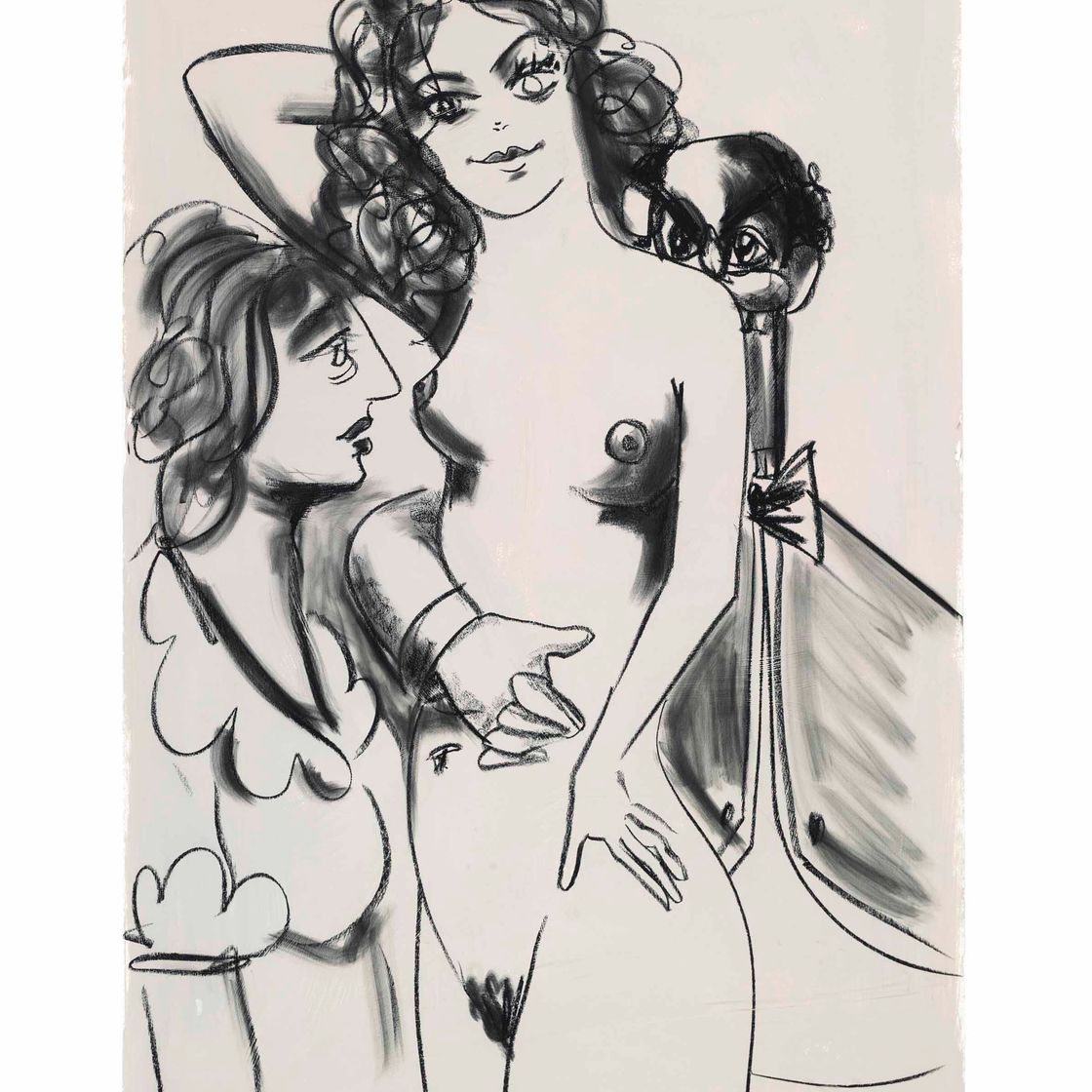 George Condo — Родриго со своей невестой и Ее матерью