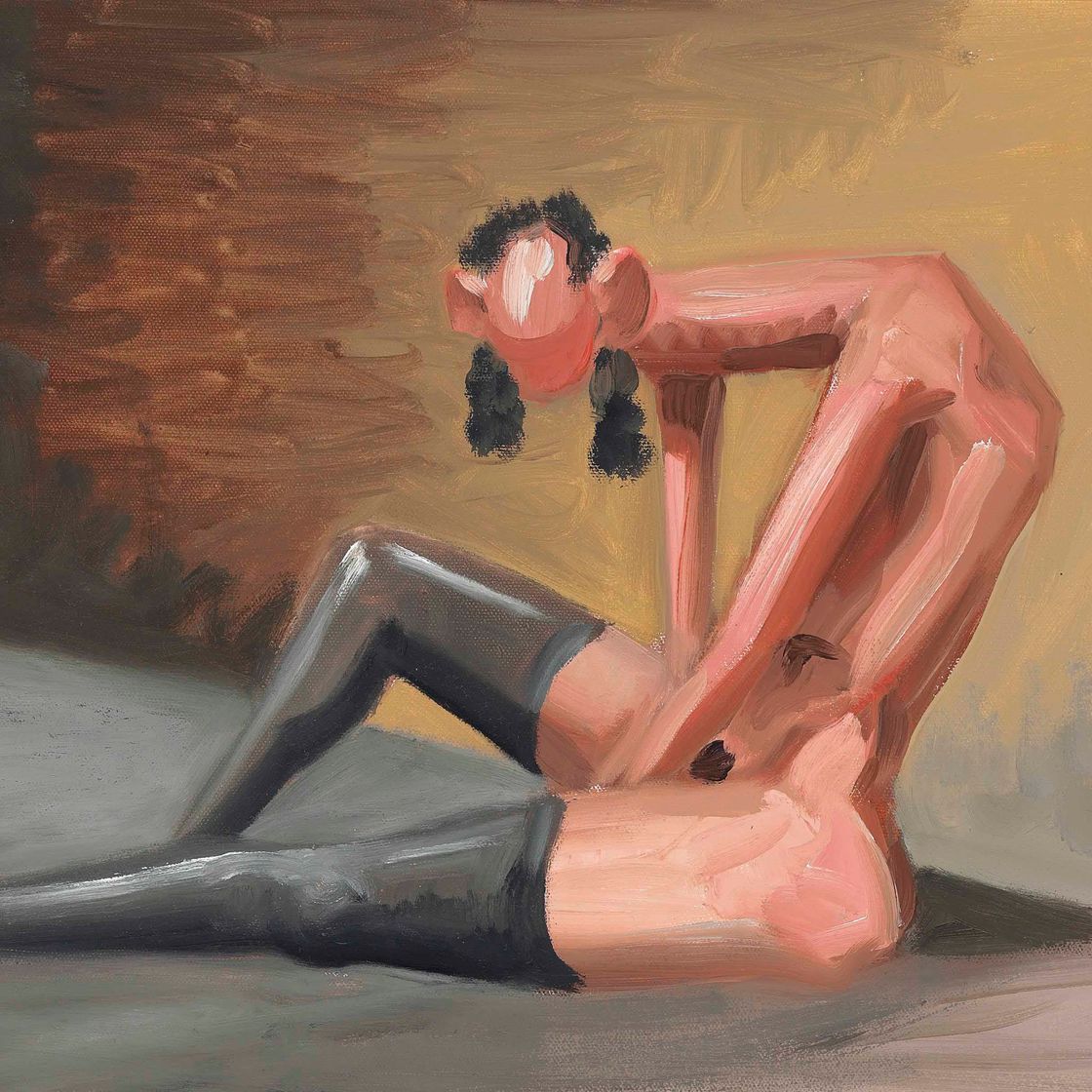 George Condo — Сидящий обнаженный