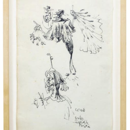 George Condo — Без названия (два рисунка); и два сопутствующих рисунка
