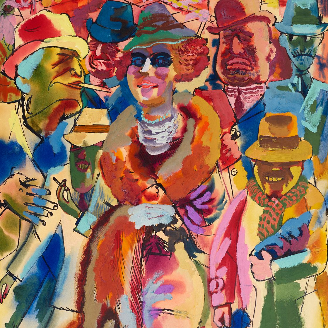 George Grosz — Бродвей (прямая сторона); Гаванские сигары (обратная сторона), изображение 1