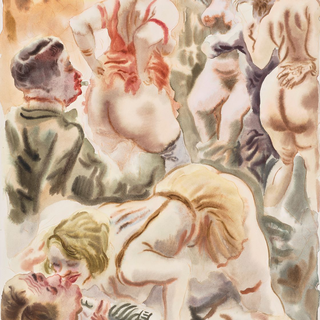 George Grosz — Я в борделе, изображение 1