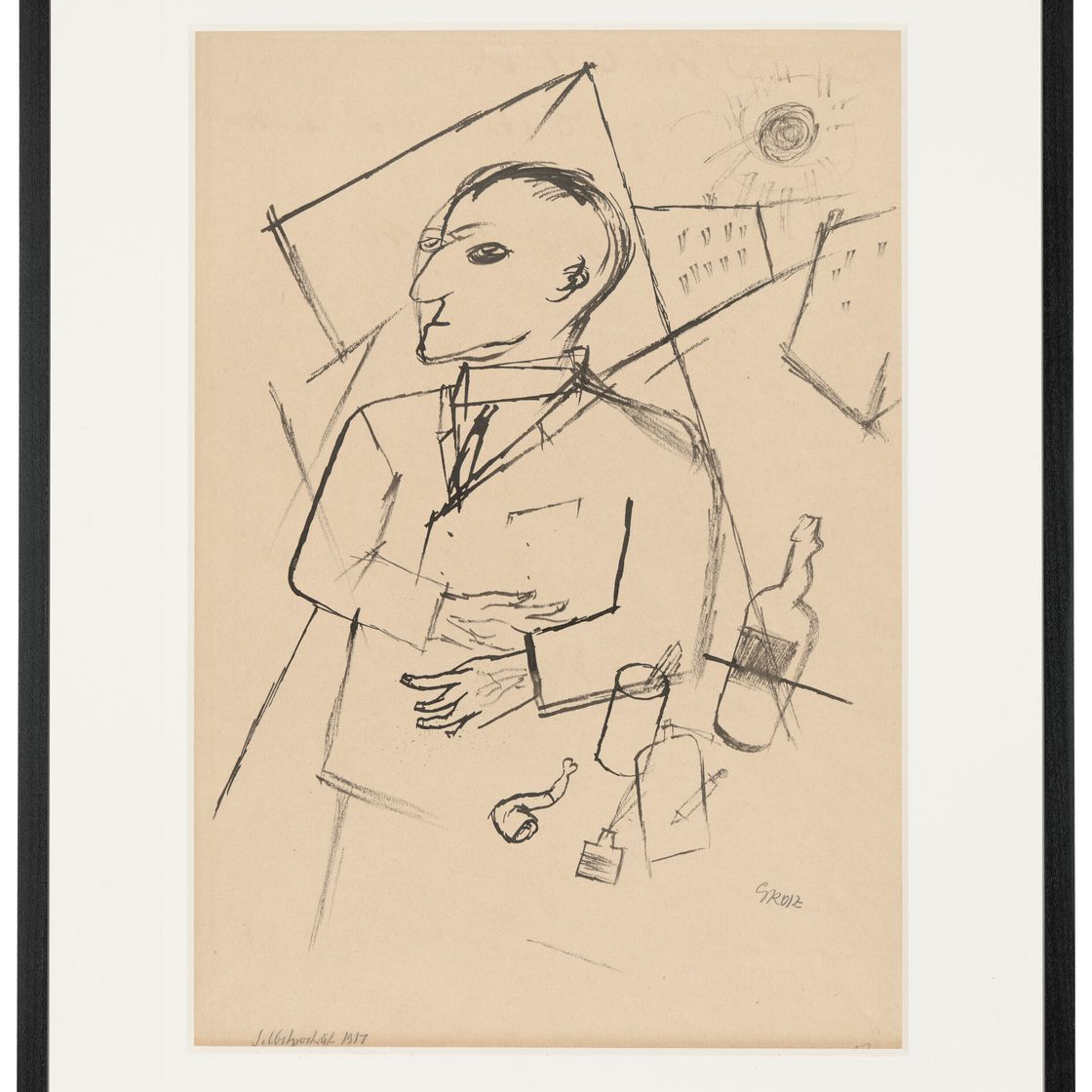 George Grosz — Настоящий портрет (спереди); Трагедия ( сзади ), изображение 2