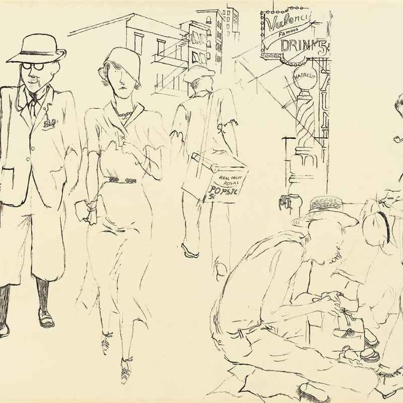 George Grosz — Уличная сцена, Нью-Йорк