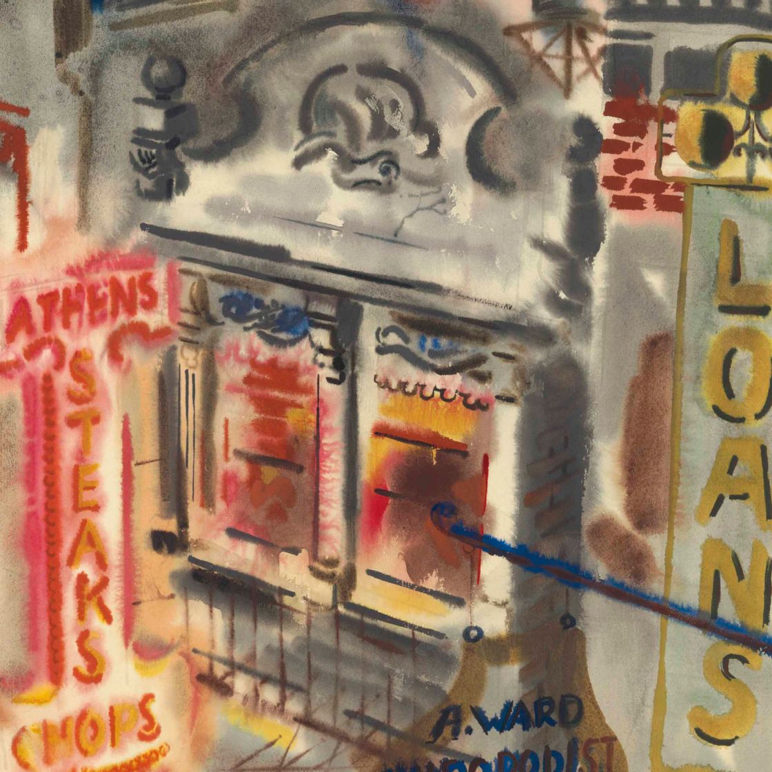 George Grosz — Уличная сцена в Нью-Йорке
