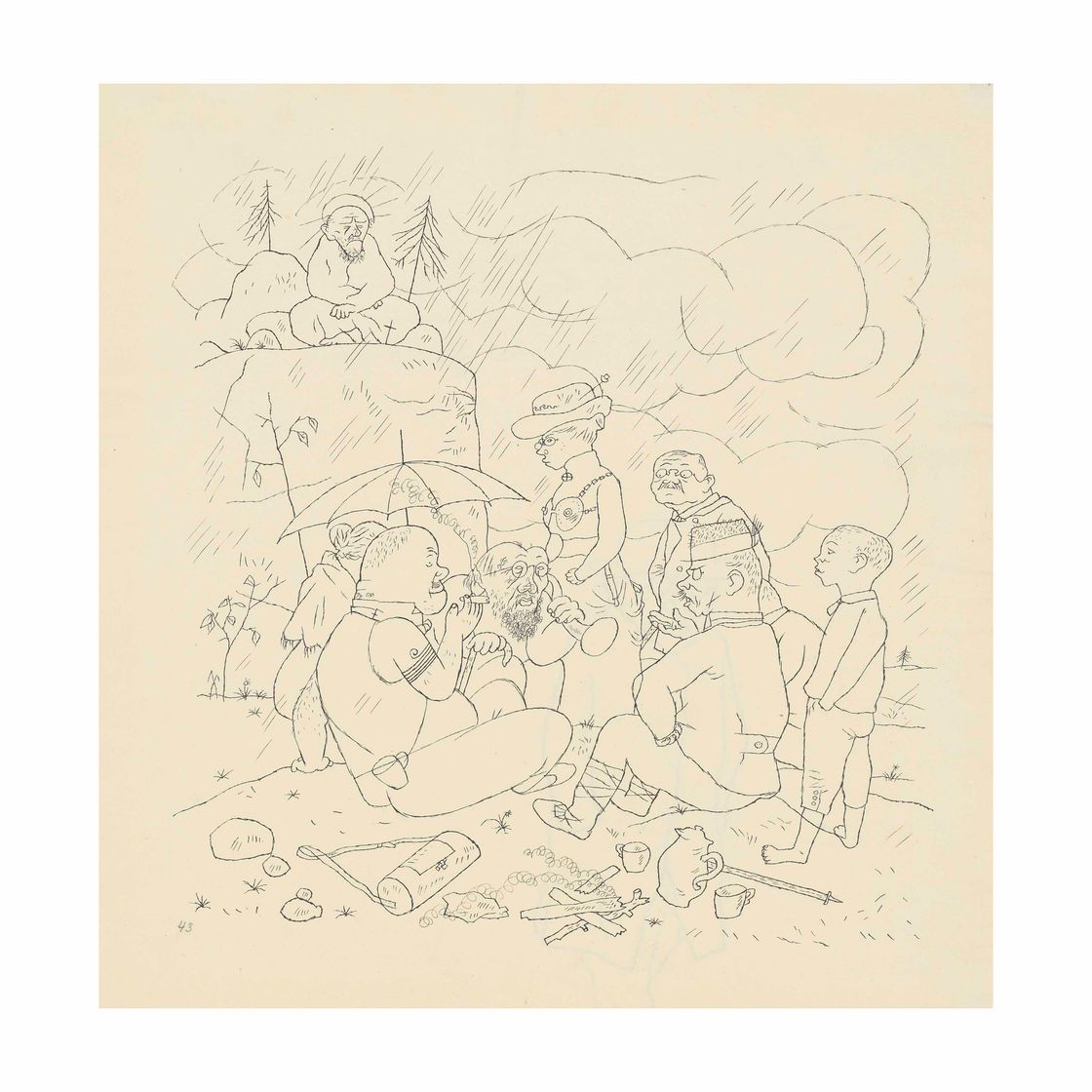 George Grosz — Немецкий флаг (справа); Без названия (сзади), изображение 1