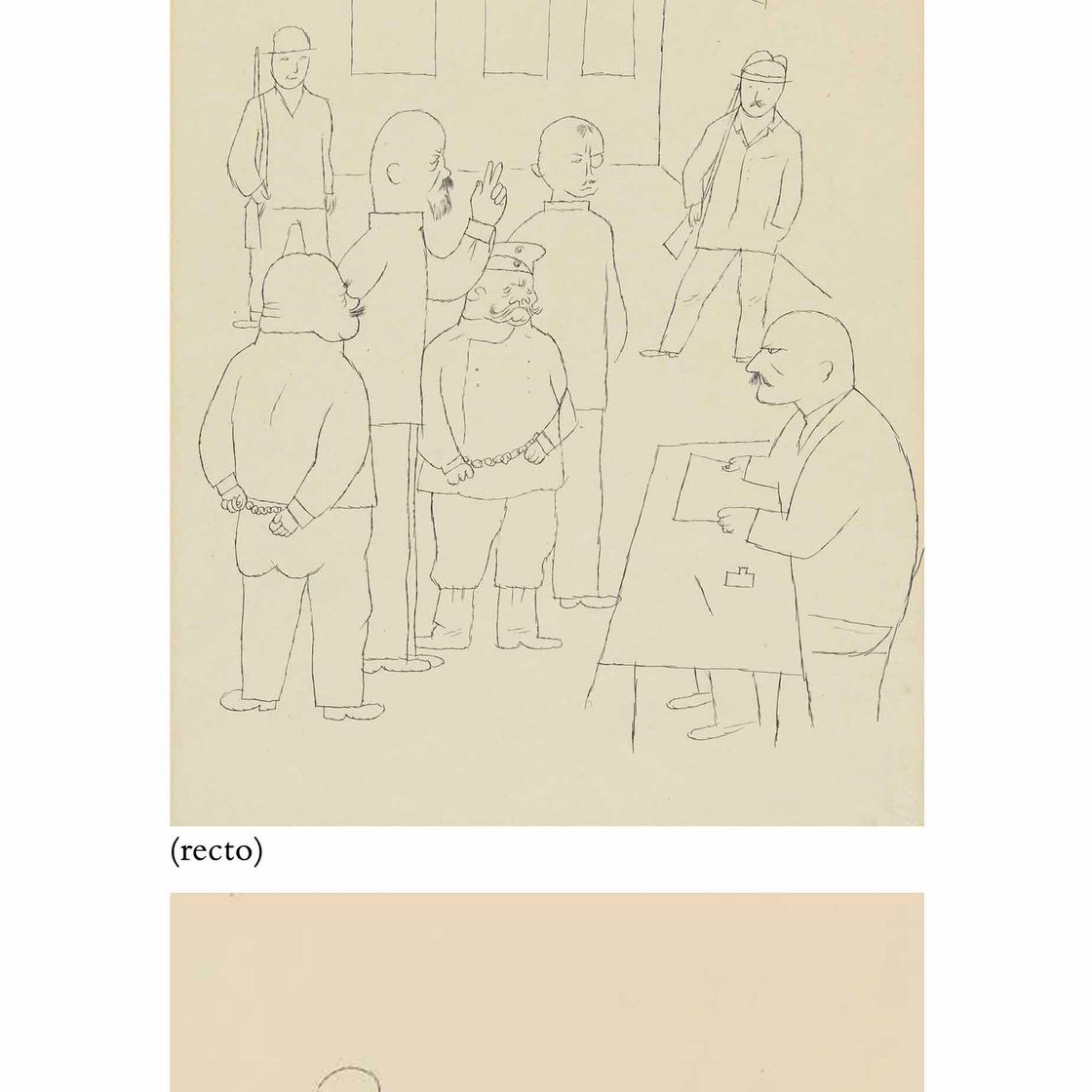 George Grosz — Народный фронт (справа); Без названия (оборотная сторона)