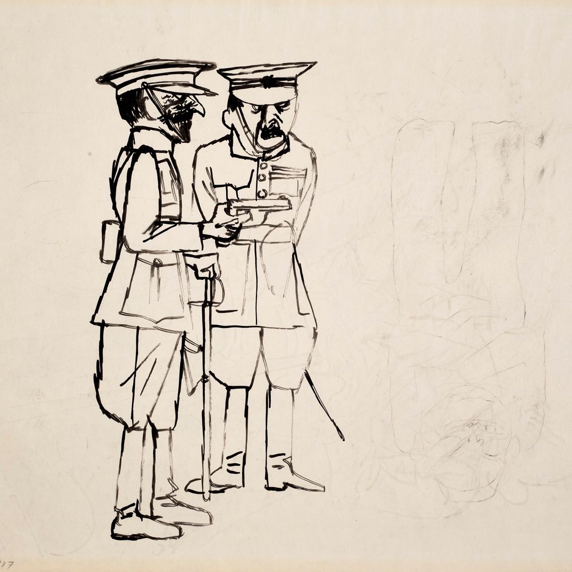 George Grosz — Пациент (справа); Два солдата (сзади), изображение 2