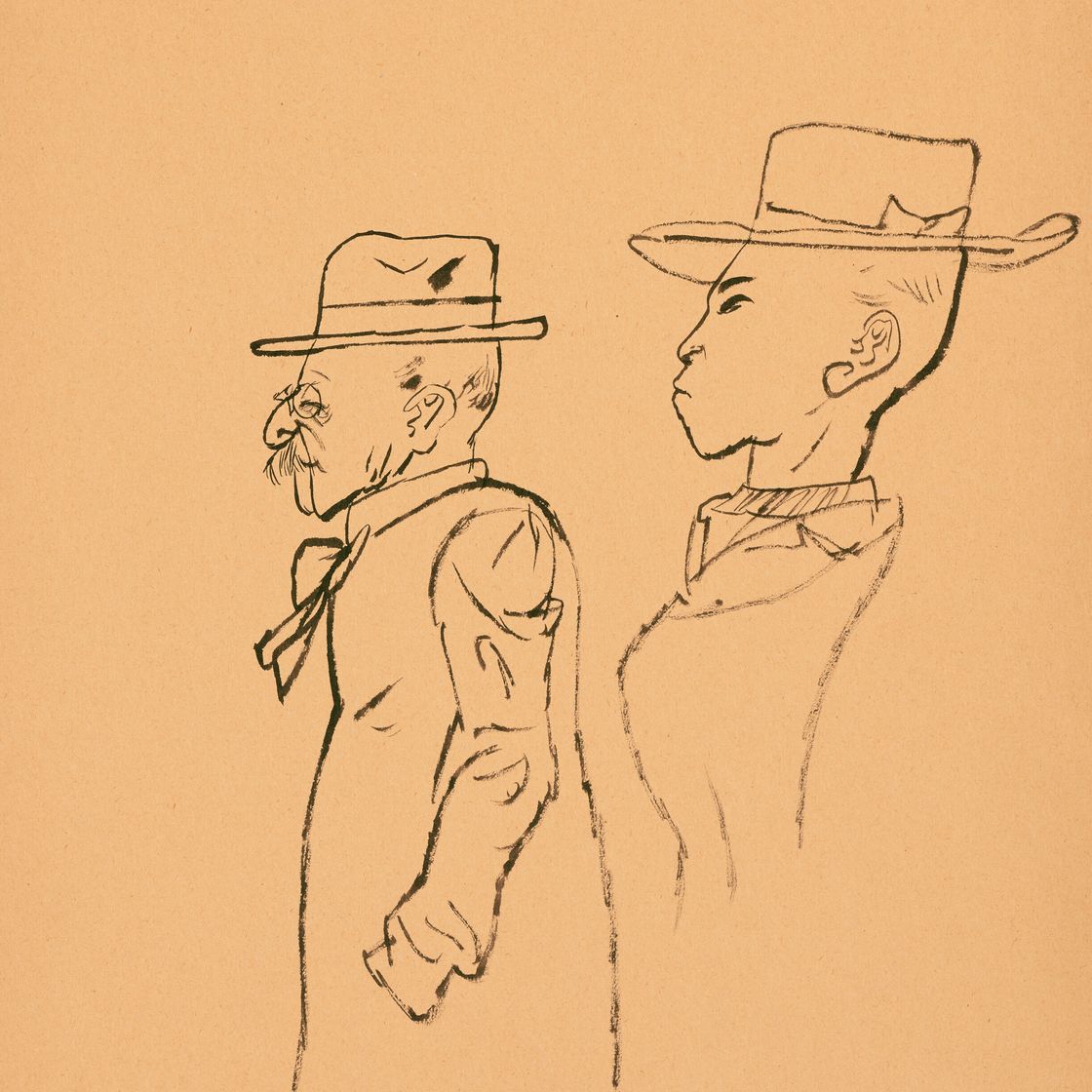 George Grosz — Прохожий, Париж (справа); жандарм (сзади), изображение 1