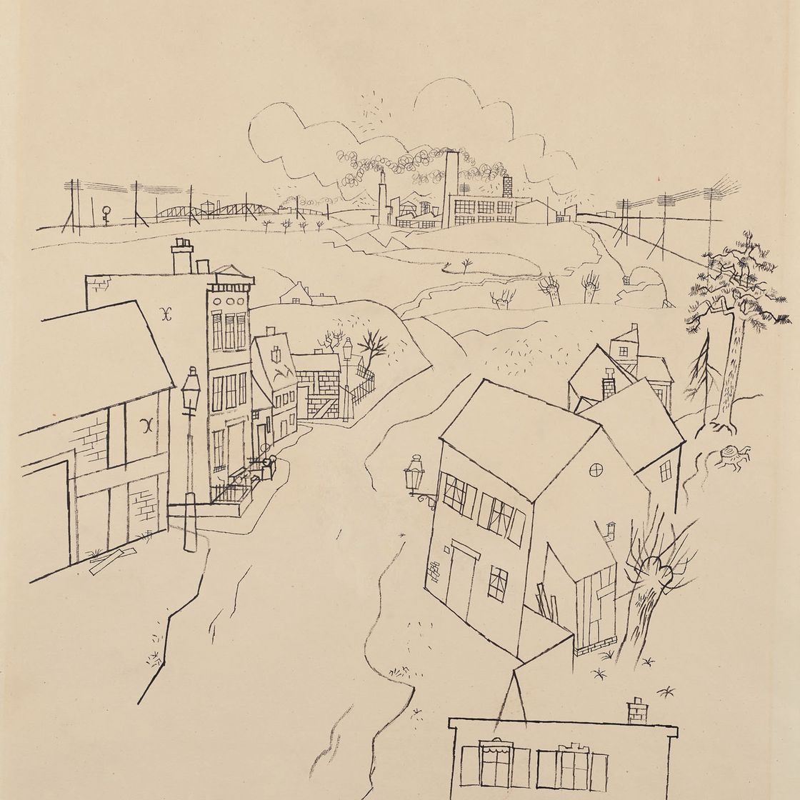 George Grosz — Форштадт ( спереди ) ; Женский дебют ( сзади )