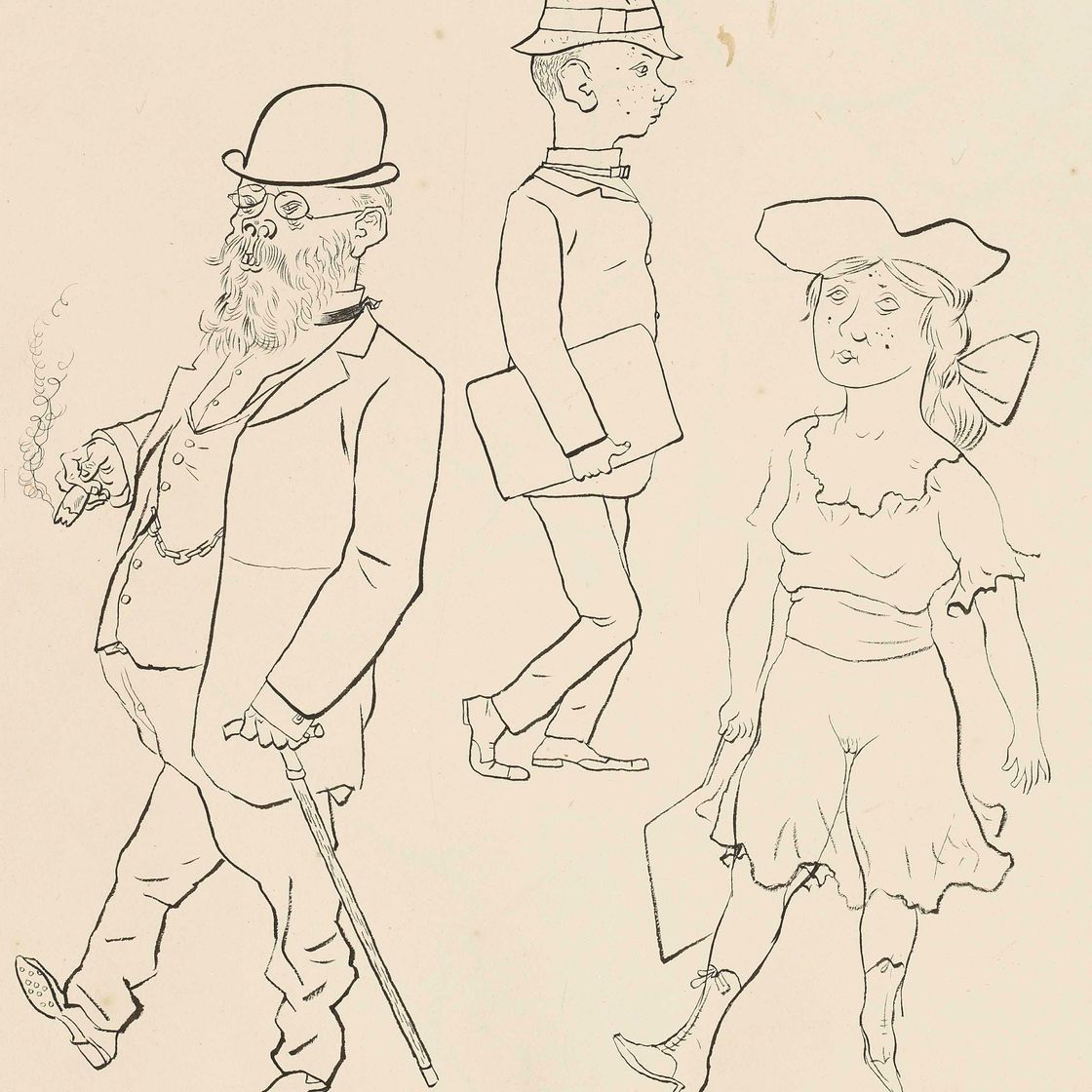 George Grosz — Дер Паукер ( справа ); Штендер вайблихер акт ( сзади )