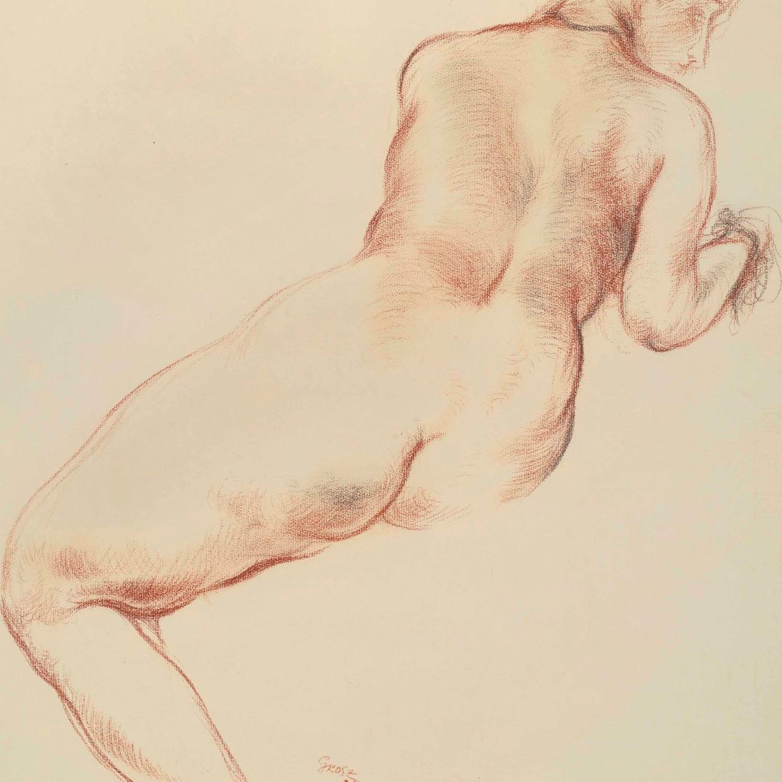George Grosz — Сидящий обнаженный, изображение 1