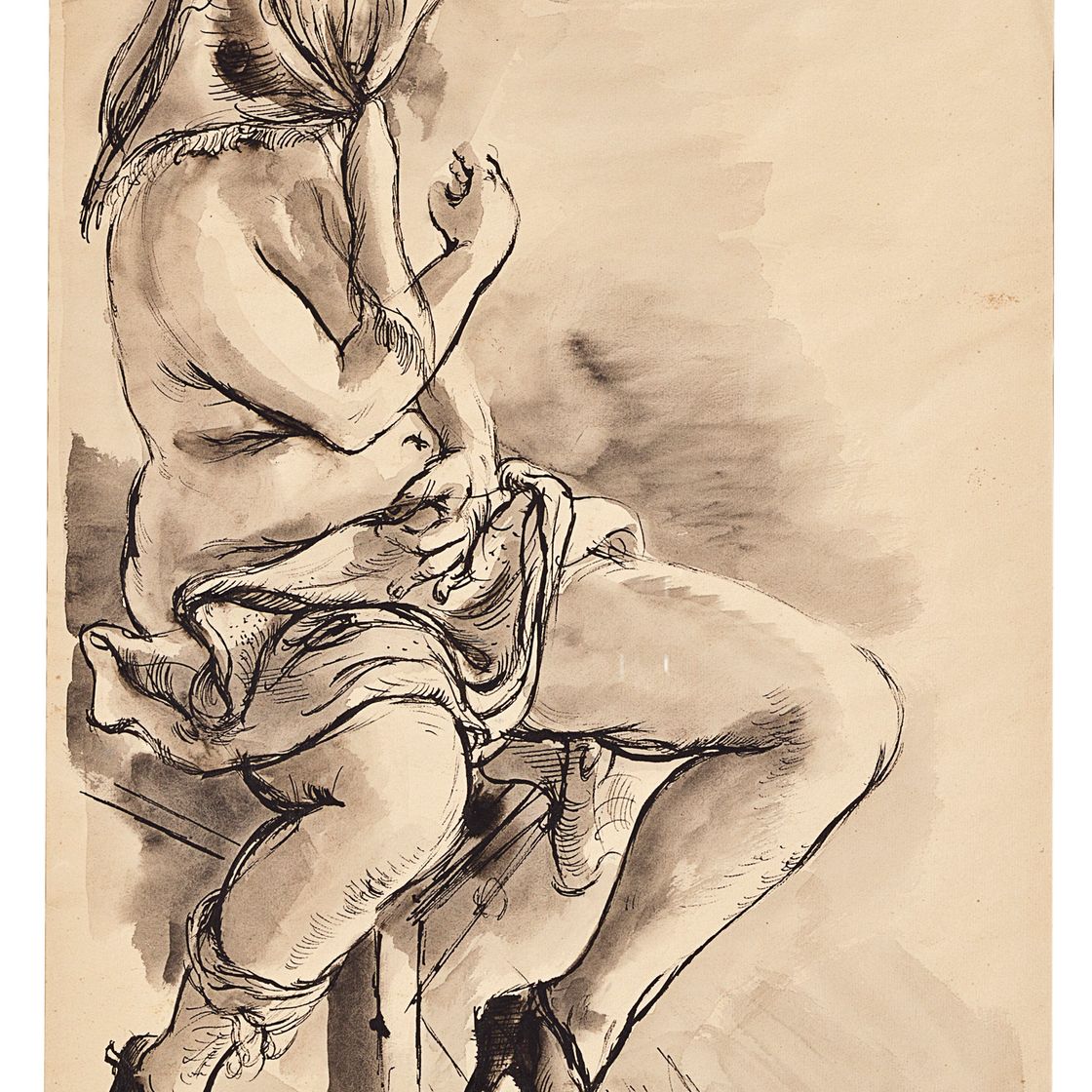 George Grosz — Сидящая модель
