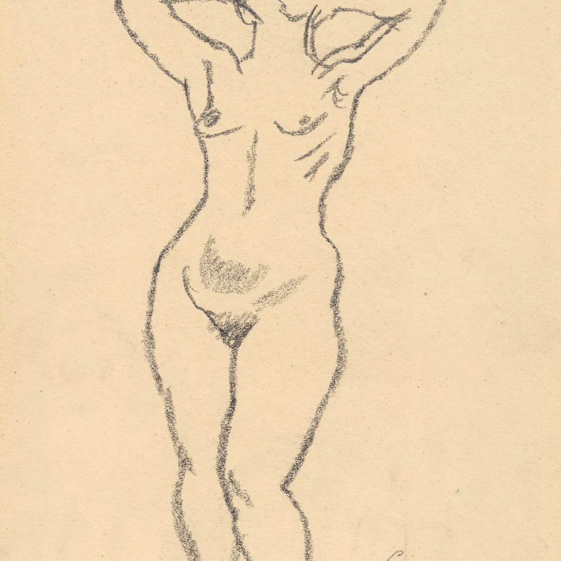 George Grosz — Стехендер вайблихер Акт, изображение 1