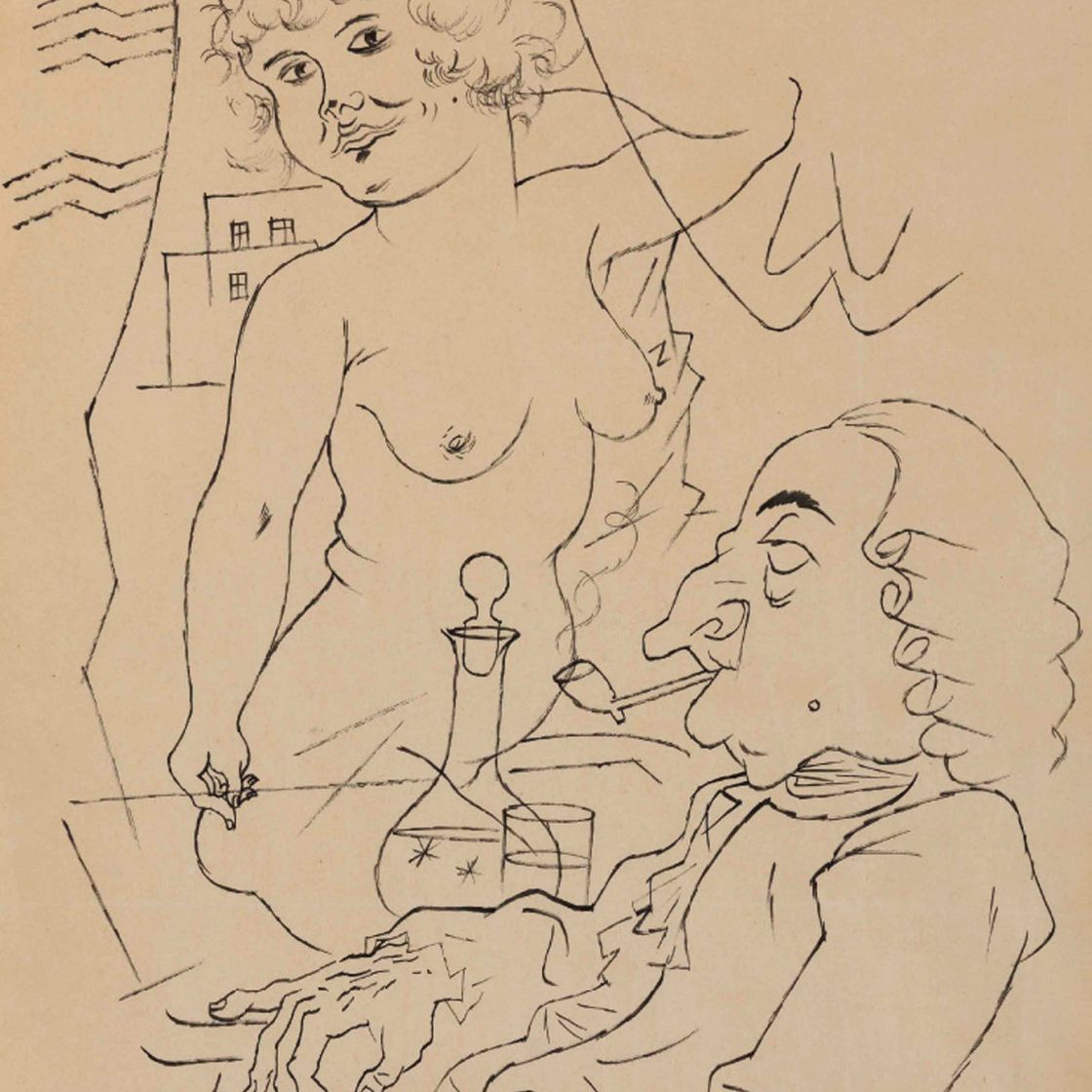 George Grosz — Леди Гамильтон и сэр Уильям Гамильтон