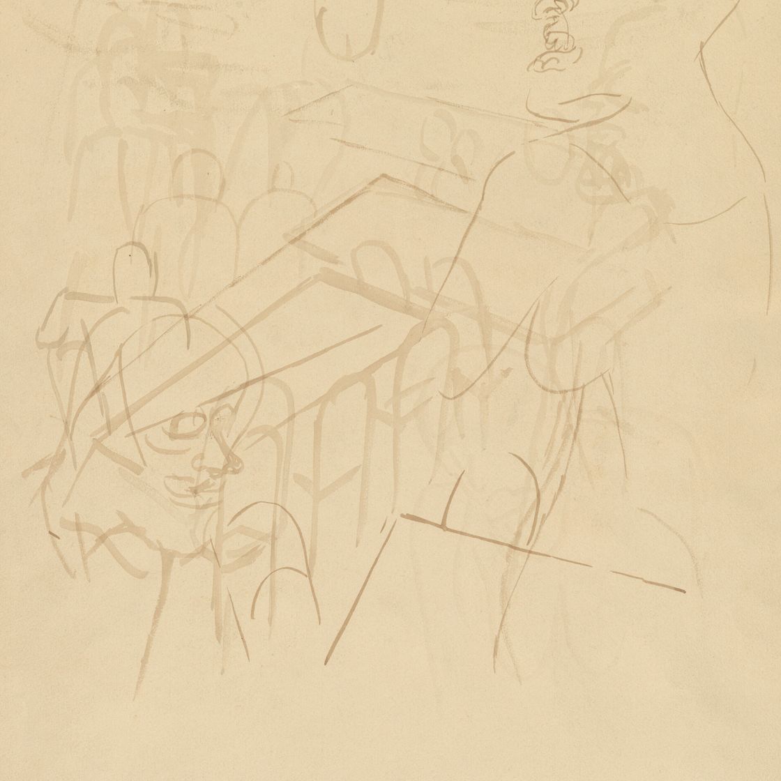 George Grosz — Джазовый певец ( прямая речь ); Без названия ( оборотная сторона ), изображение 4