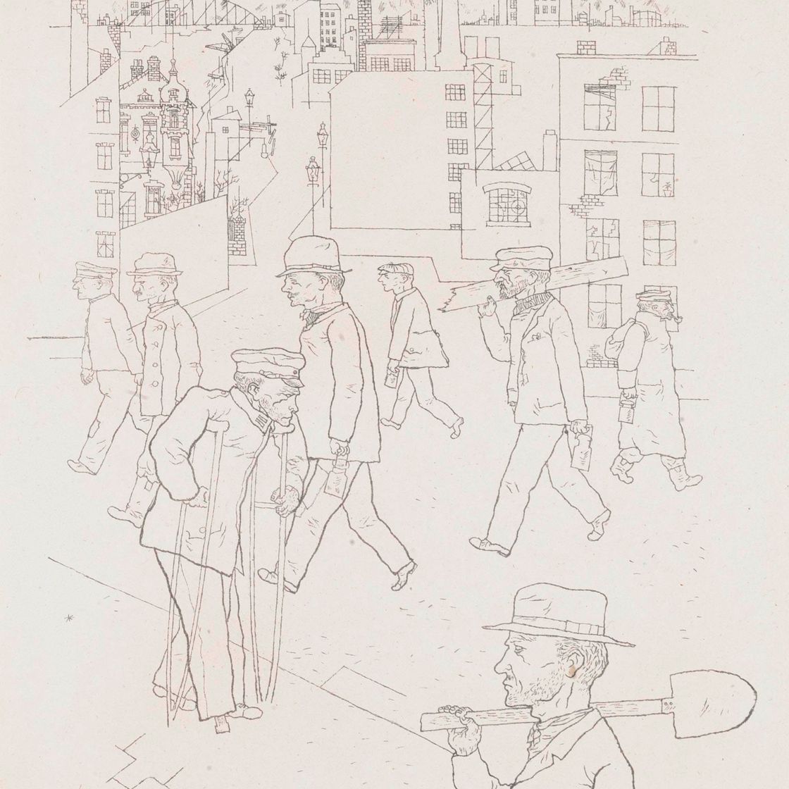 George Grosz — Кригсинвалид и арбитр, из : Им Шаттен (Duckers M IV,3)