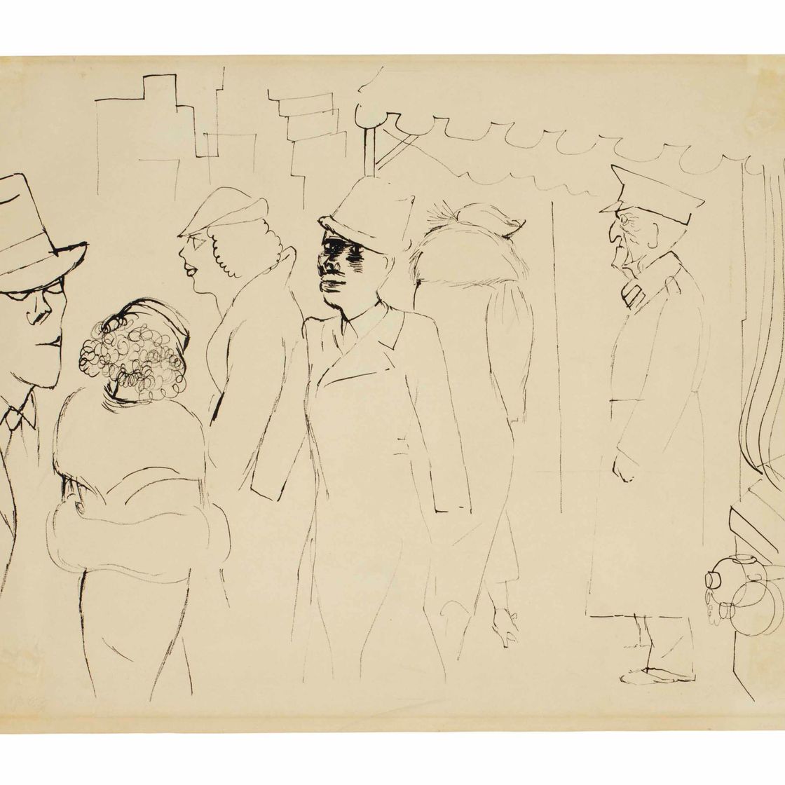 George Grosz — Уличная сцена на Манхэттене