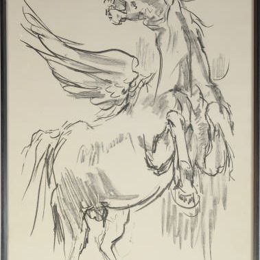 George Grosz — Пегас (Wingler/Welz, 360); и сопутствующая механическая репродукция и гравюра