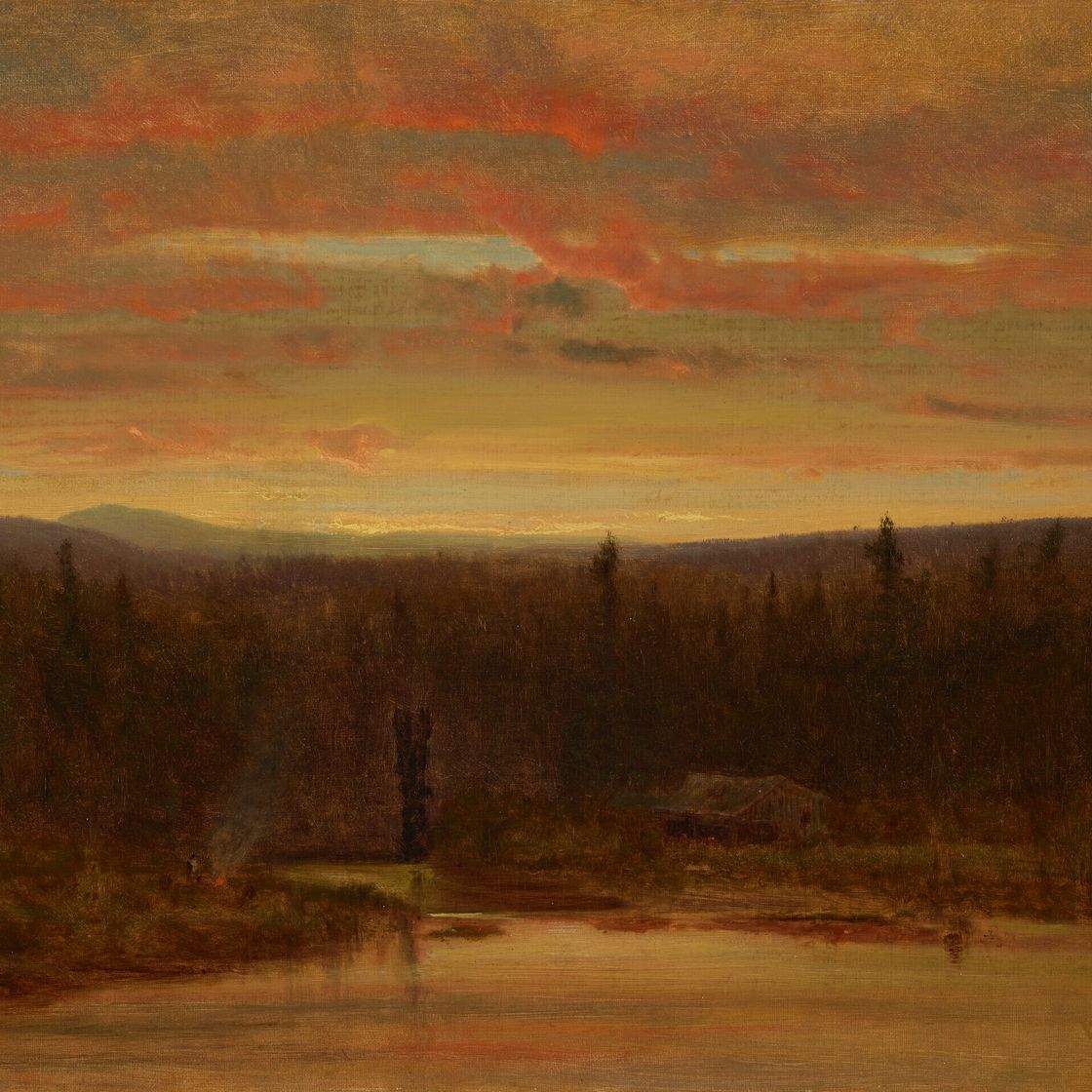 George Inness — Костер на закате, изображение 1