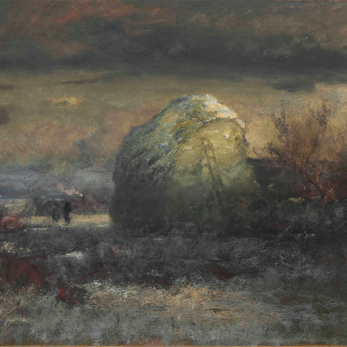 George Inness — Заснеженный стог сена