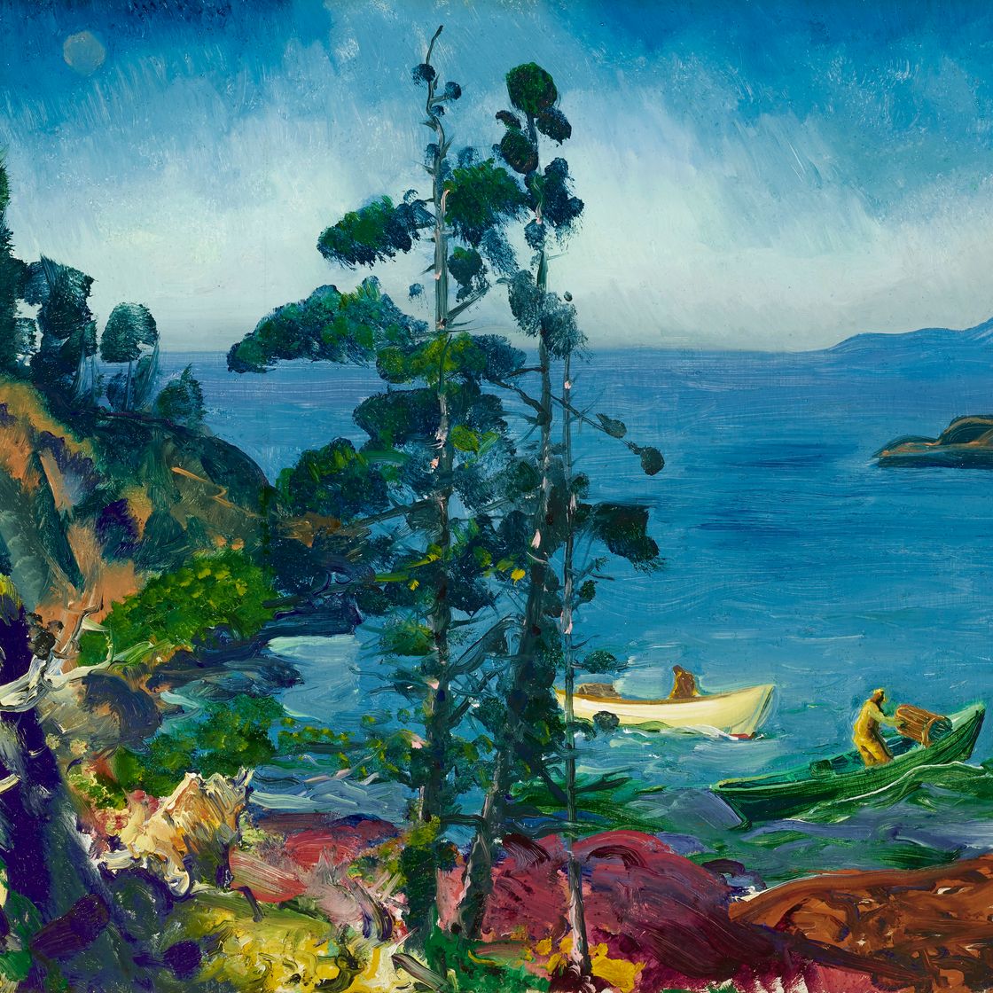 George Wesley Bellows — Вечерняя синева (Ухаживаю за ловушками для омаров, Раннее утро), изображение 1