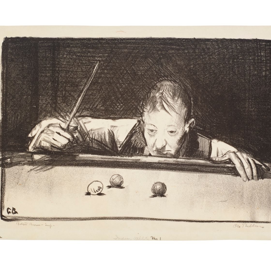 George Wesley Bellows — Спортсмен в помещении, Первый камень