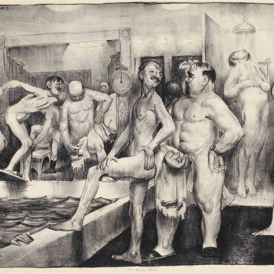 George Wesley Bellows — Душ-ванна, Первое состояние