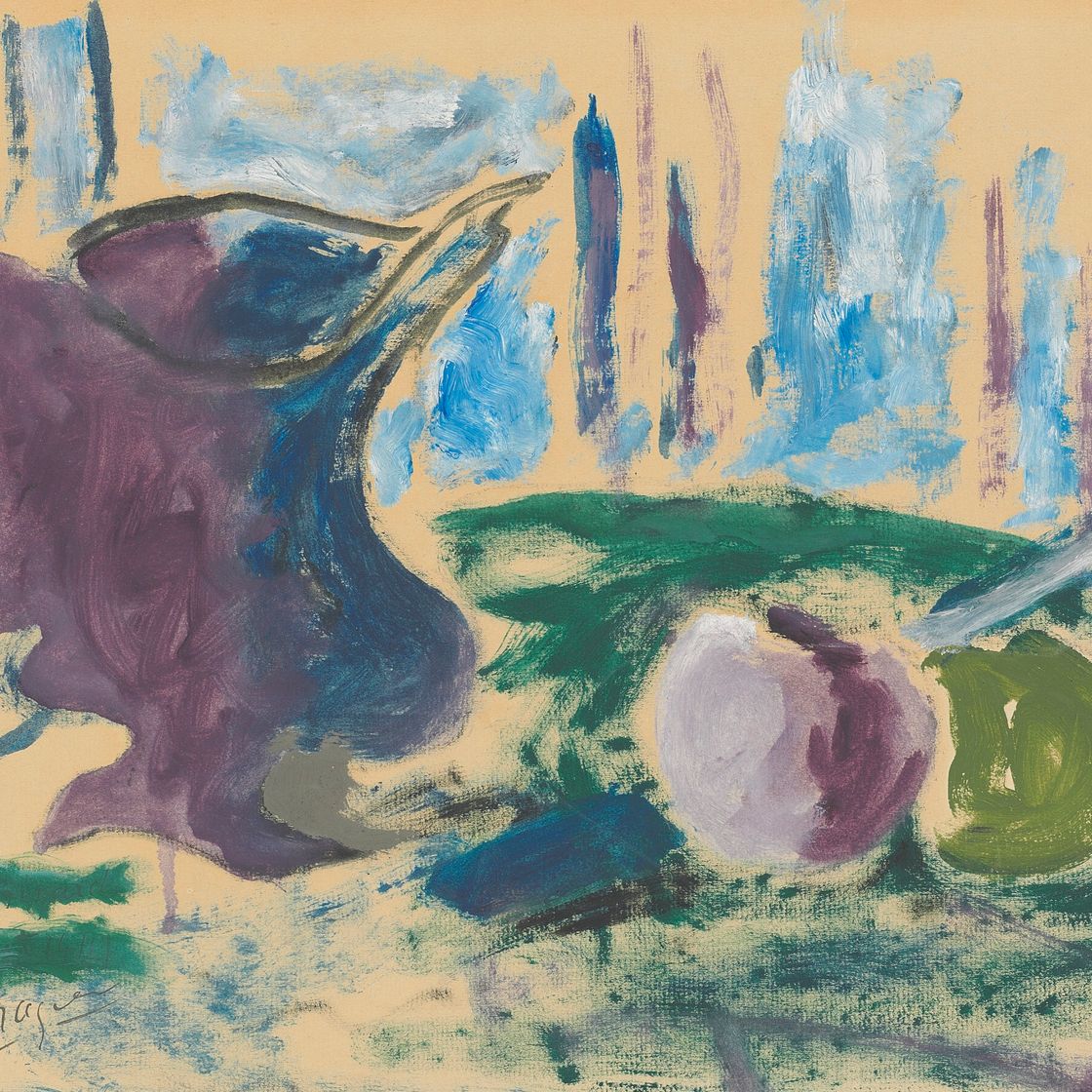Georges Braque — Пирог и фрукты за столом, изображение 1