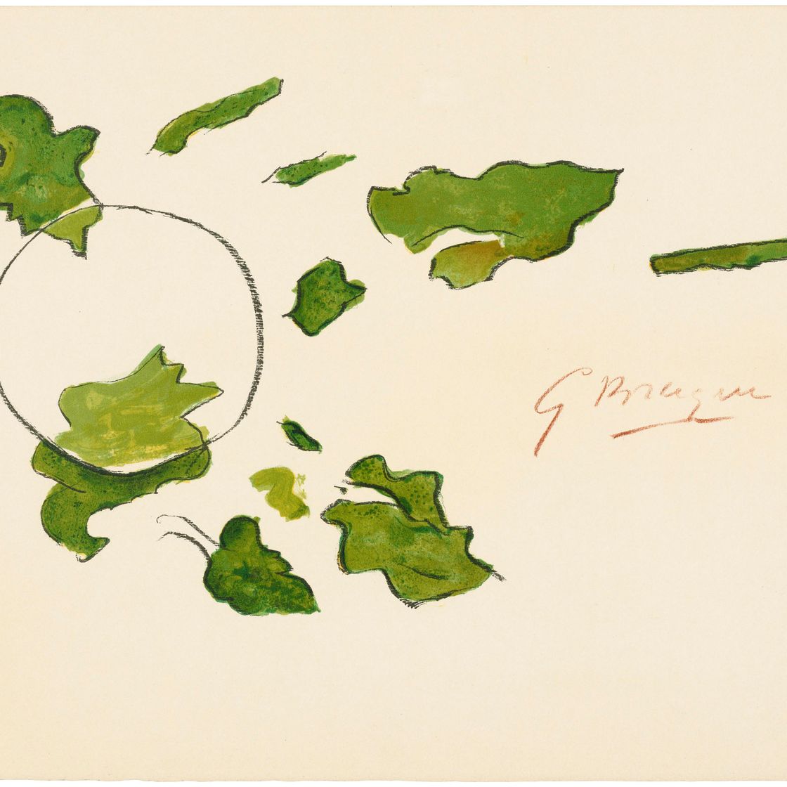 Georges Braque — Одна тарелка от: "Lettera amorosa" Рене Шара.