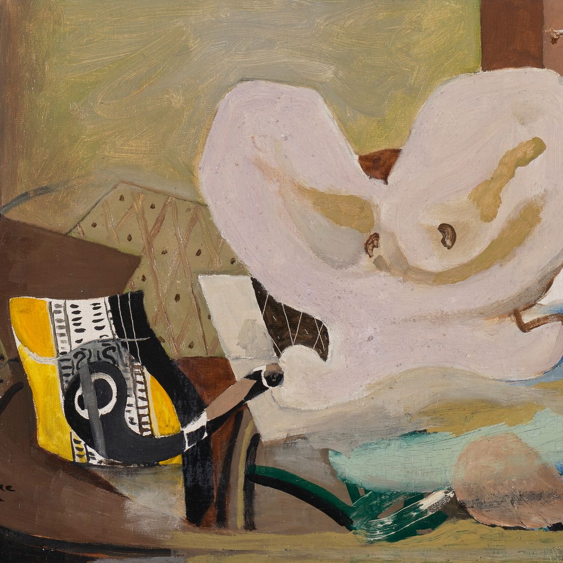 Georges Braque — Трубка, компот и блюда из нее под рукой, изображение 1