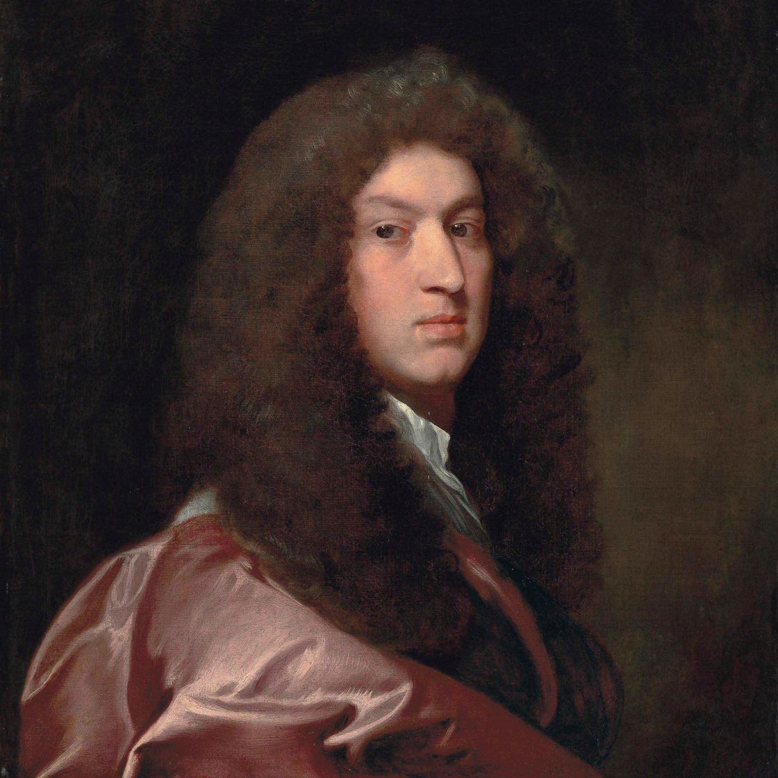 Gérard — Портрет Уильяма, лорда Рассела (1639-1683), в полный рост, в красном камзоле и парике