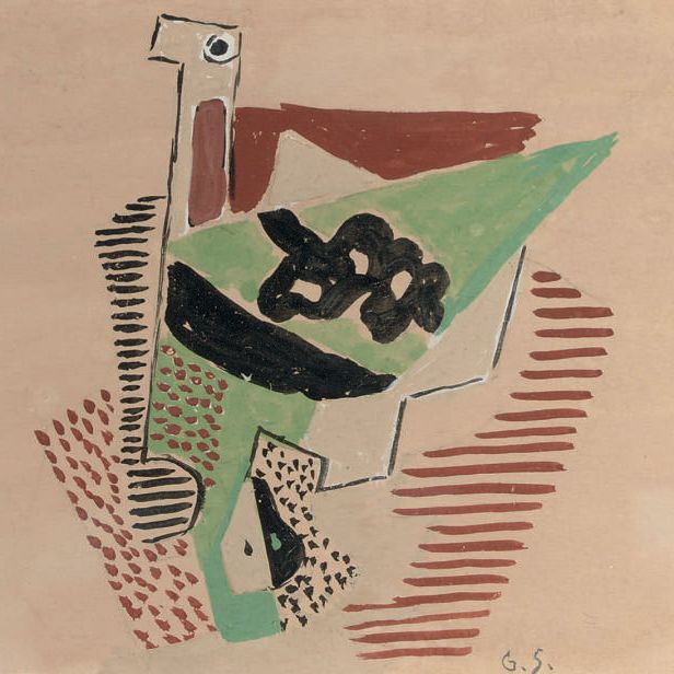Gino Severini — Композиция (этюд для керамической тарелки)