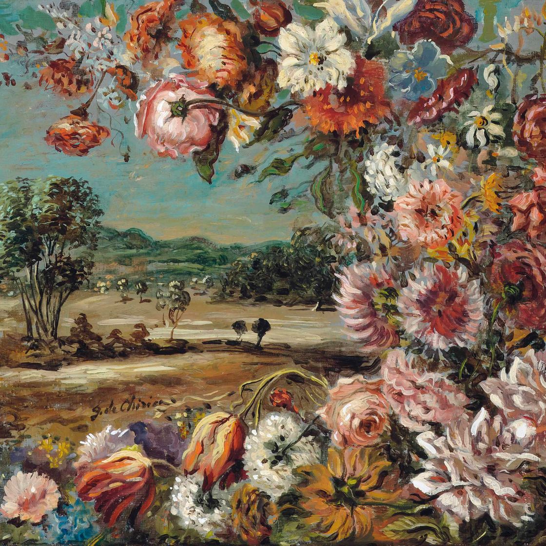Giorgio de Chirico — Беседка фиорита в сфондо ди паэзе