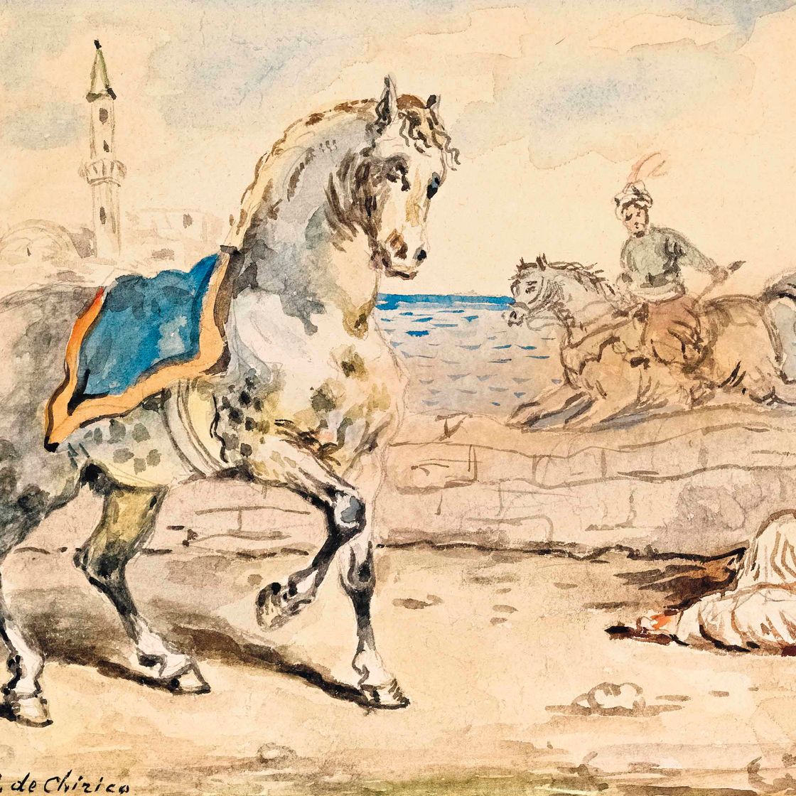 Giorgio de Chirico — Кавалло, кавалер аль галоппо, кавалер ответного удара по стене минарета