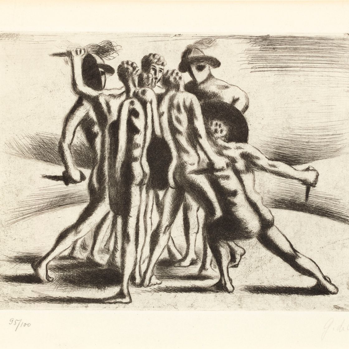 Giorgio de Chirico — "Битва гладиаторов" из романа Жана Кокто "Мирская тайна"