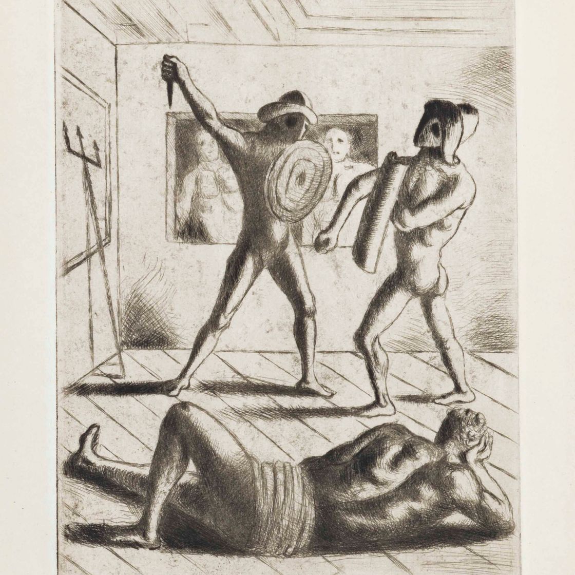 Giorgio de Chirico — Школа гладиаторов I, из книги Жана Кокто "Таинственный мир"