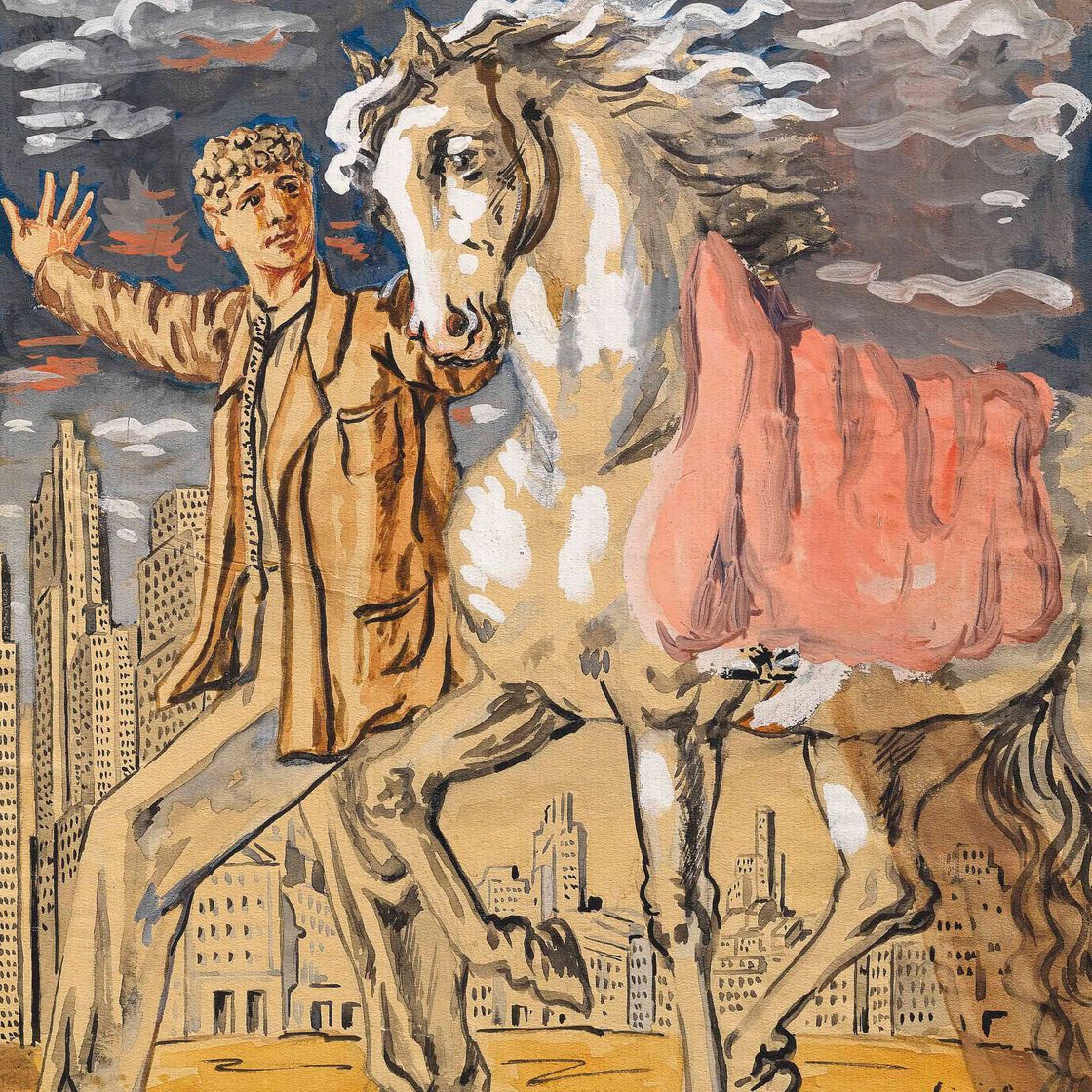 Giorgio de Chirico — Partenza in vacanza (Диоскура на Манхэттене)