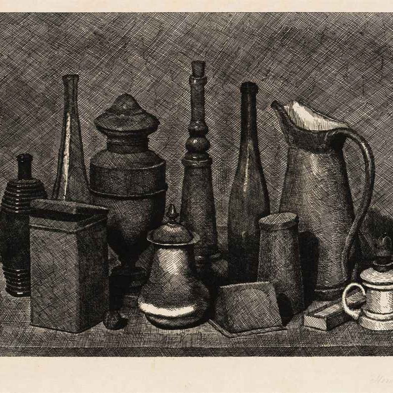 Giorgio Morandi — Великая природа смерти с лампадой и разрушением