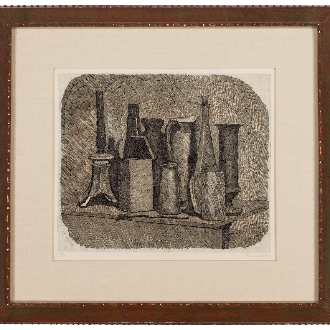 Giorgio Morandi — Величественная природа морта с лампадой и бензином, изображение 2
