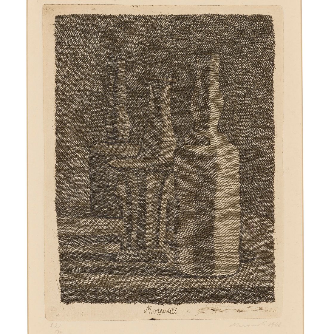 Giorgio Morandi — Природа морта в вазетто и тре боттилье