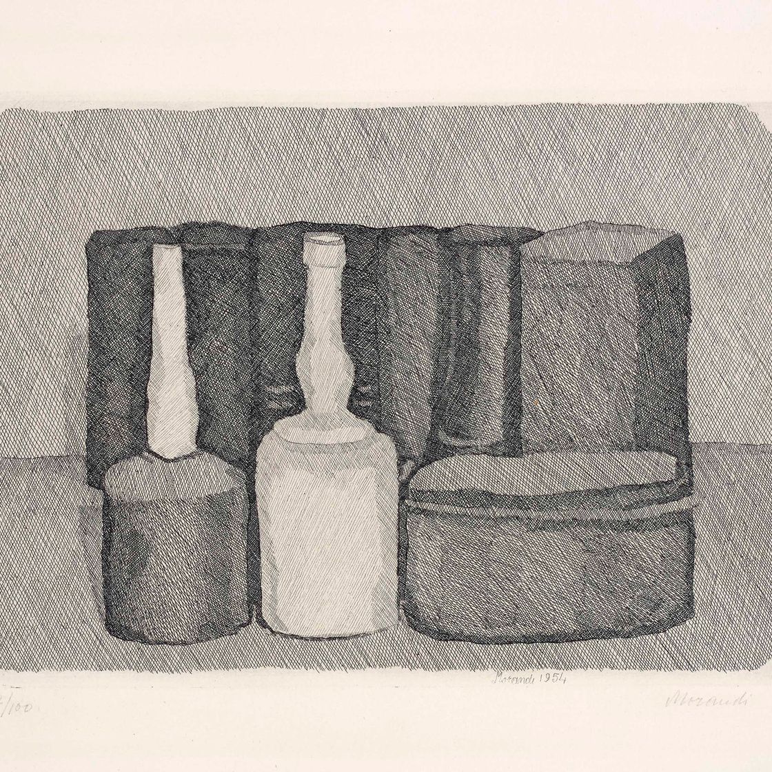 Giorgio Morandi — Природа смерти в новом Оггетти (Натюрморт с девятью предметами), изображение 1