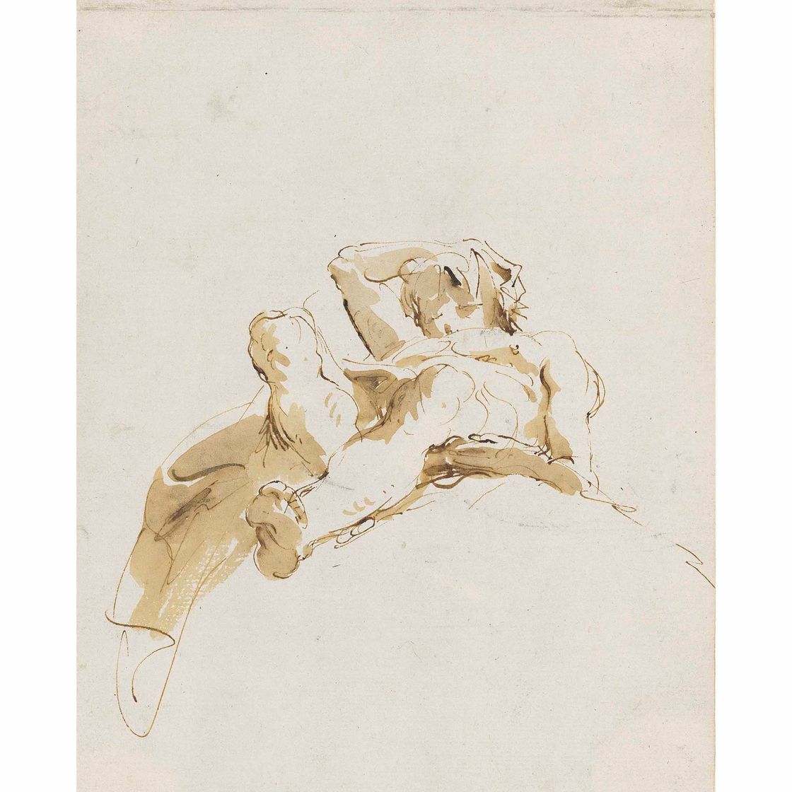 Giovanni Battista Tiepolo — Лежащая фигура, видимая снизу